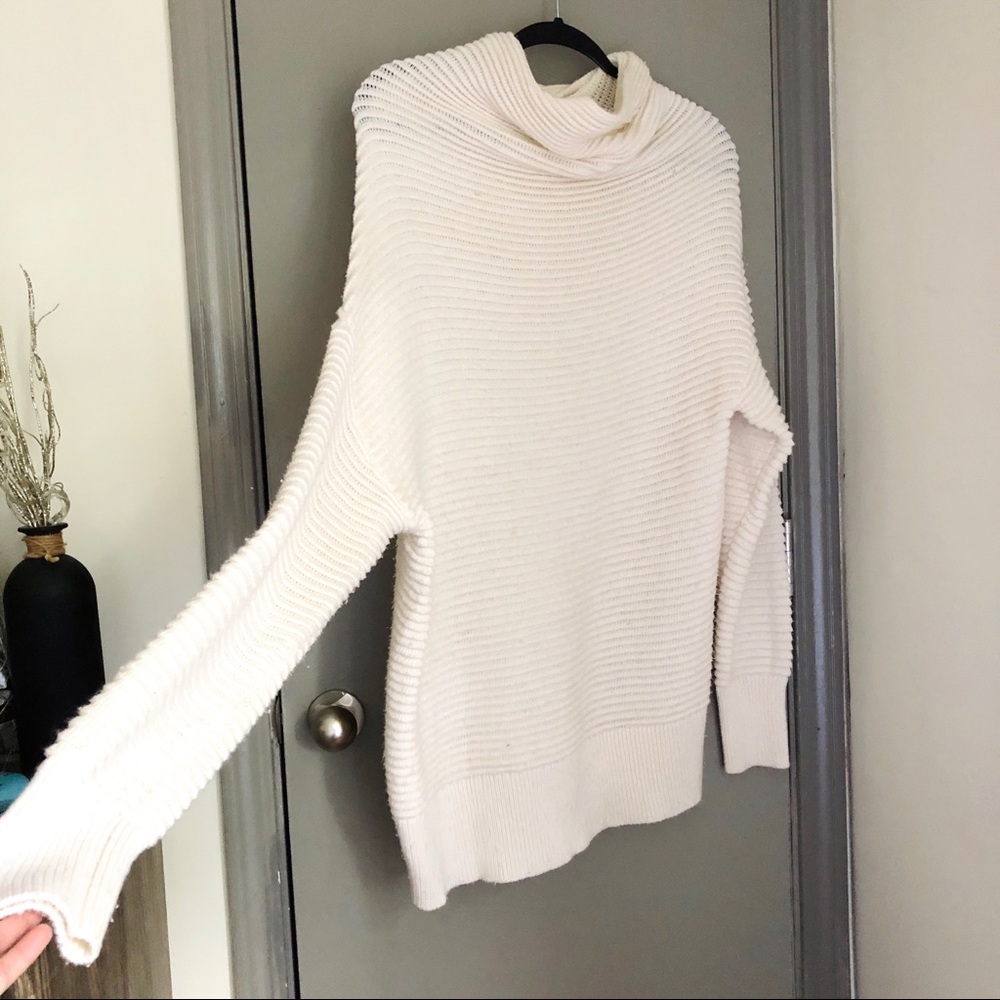 Cream Oversized Knitted Sweater Dress
